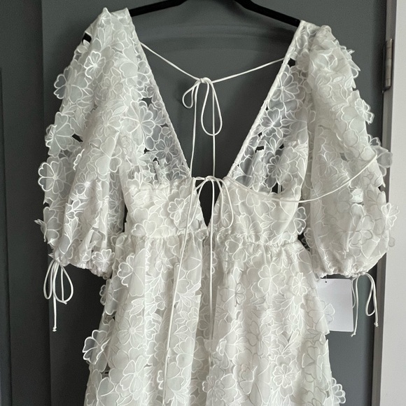 NWT - For Love & Lemons Serena White Mini Dress (Small) - Picture 2 of 5
